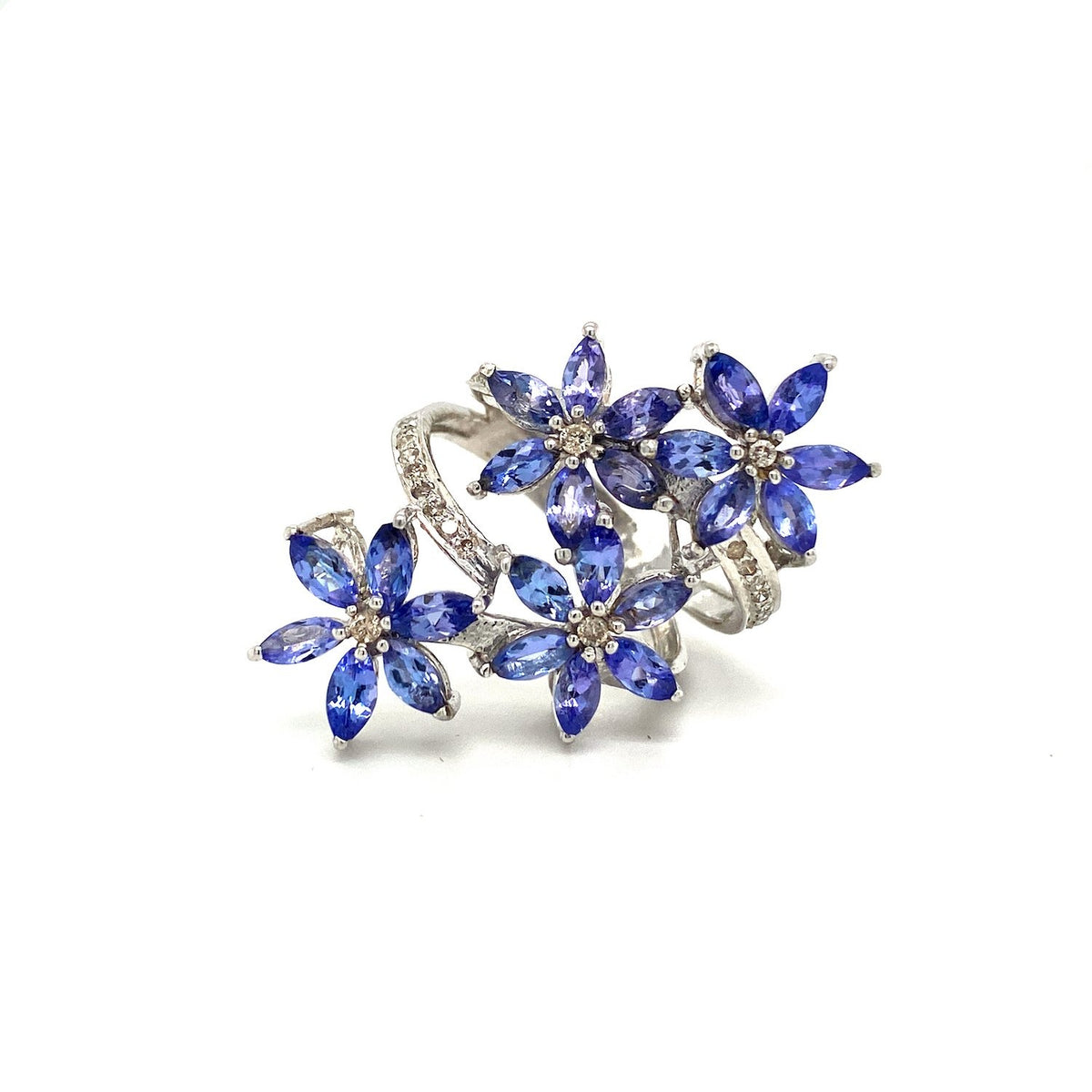 【Tariff Ring 星川サラ】NF 1枚 GA 1.45 Ctw Round Blue Topaz Ring For Women Filigree Design 925