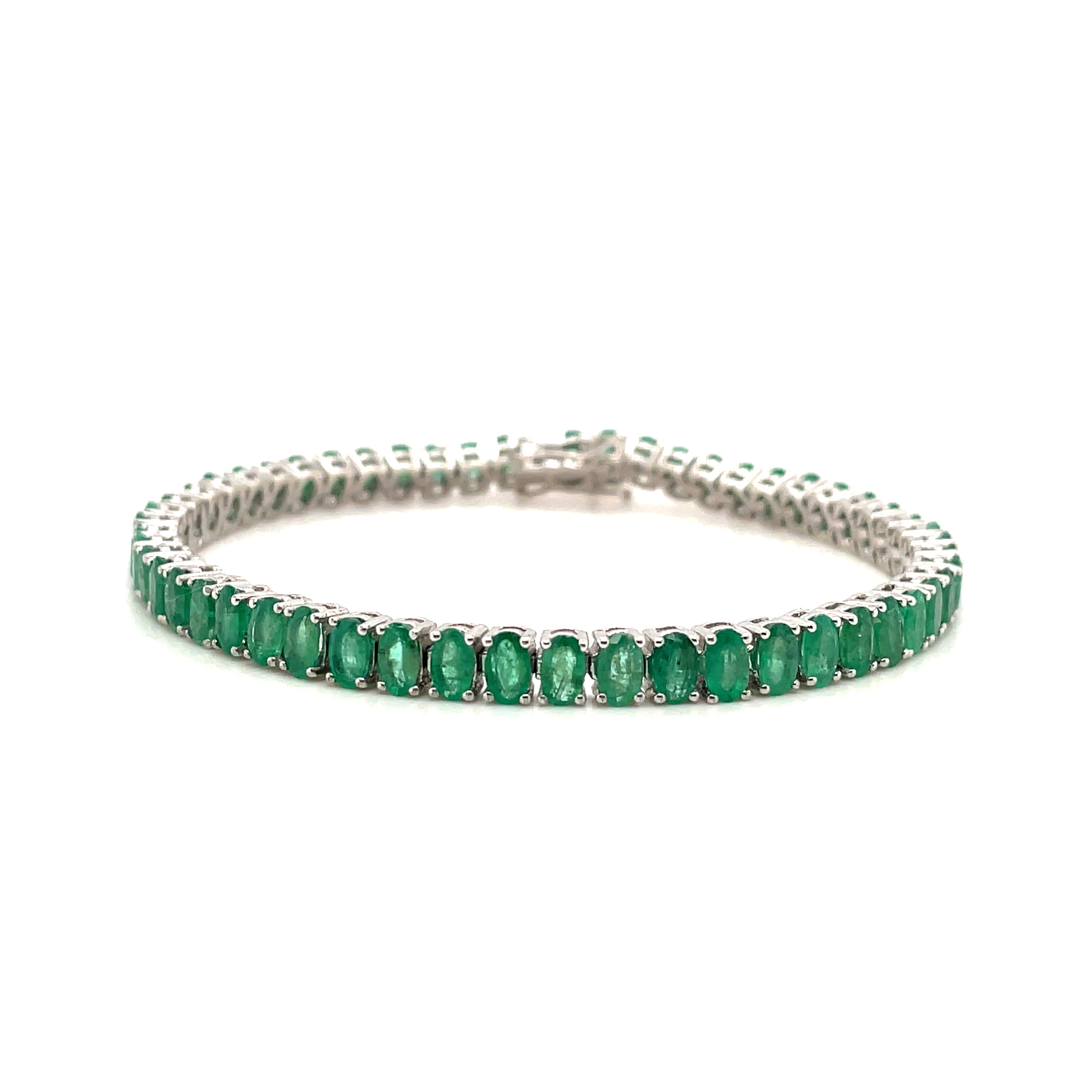 Buy Indian Emerald Bracelet, 925 Sterling Silver Bracelet, Handmade Bracelet,  Oval Gemstone Bracelet, Faceted Emerald Bracelet, Gift for Her. Online in  India - Etsy